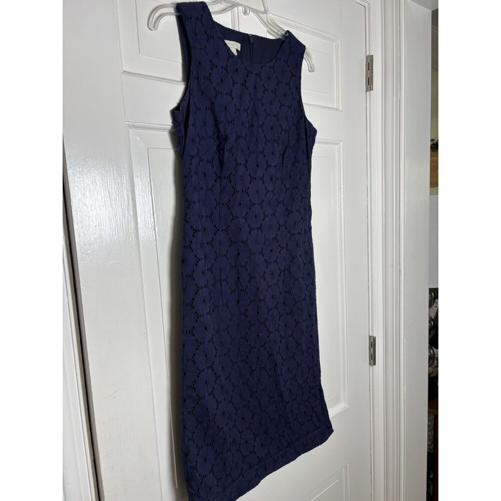 Talbots Womens Dress Size 4 Sleeveless Pointelle Stitch Pull On Lined - Picture 3 of 8